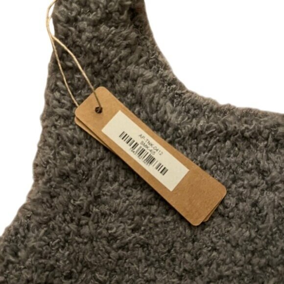 Skims Kids Sz 4/5 Sherpa Cozy Scoop Neck Tank Top Sleeveless Grey Unisex NWT - Picture 2 of 3